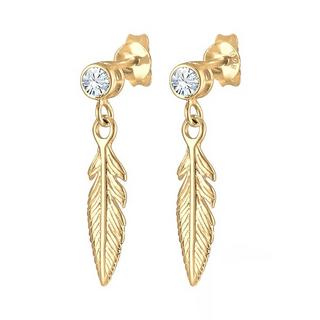 Elli  Ohrringe Feder Boho Mit Kristallen 