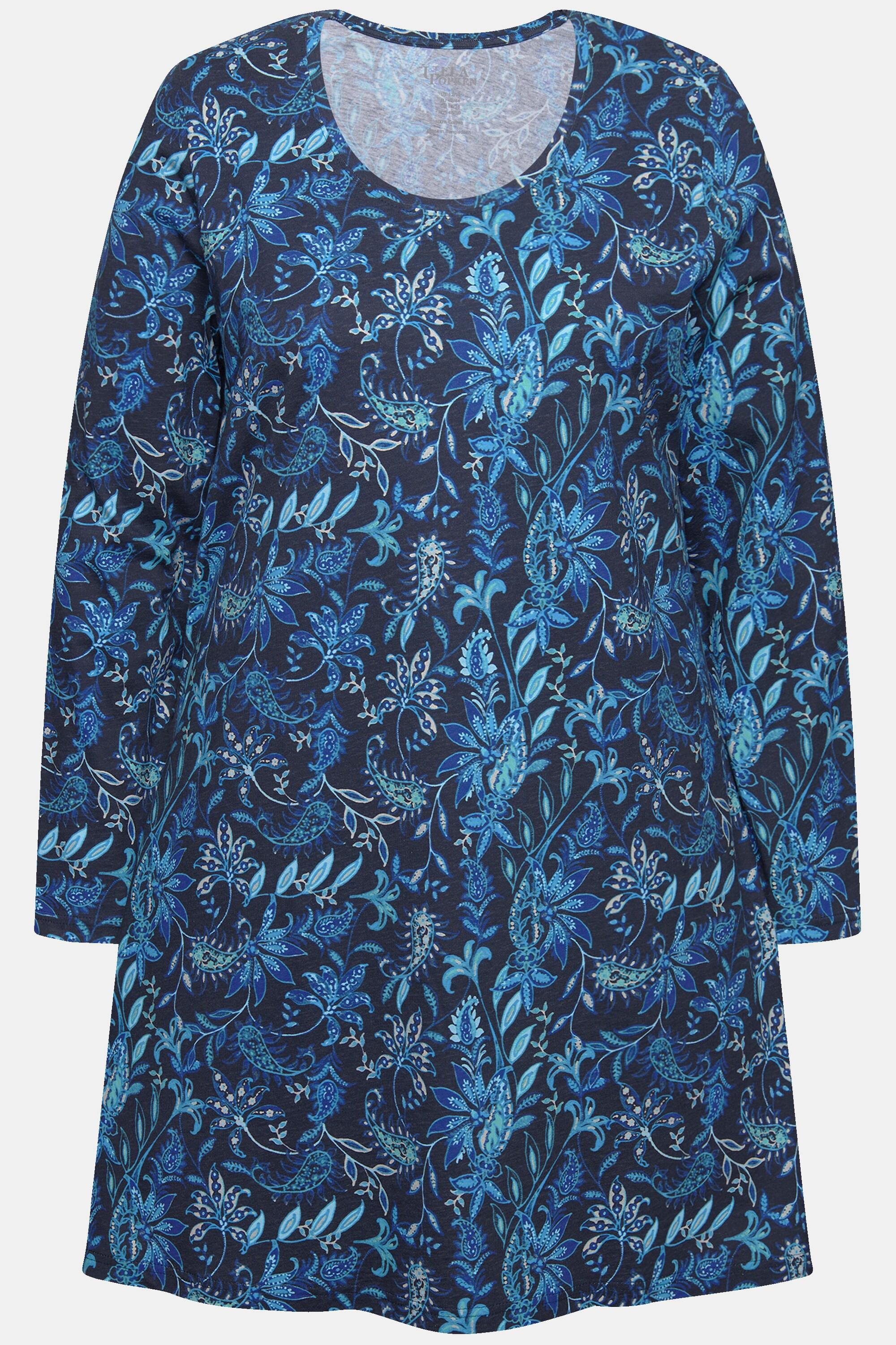 Ulla Popken Maglia lunga fantasia A-line Girocollo Maniche Lunghe  