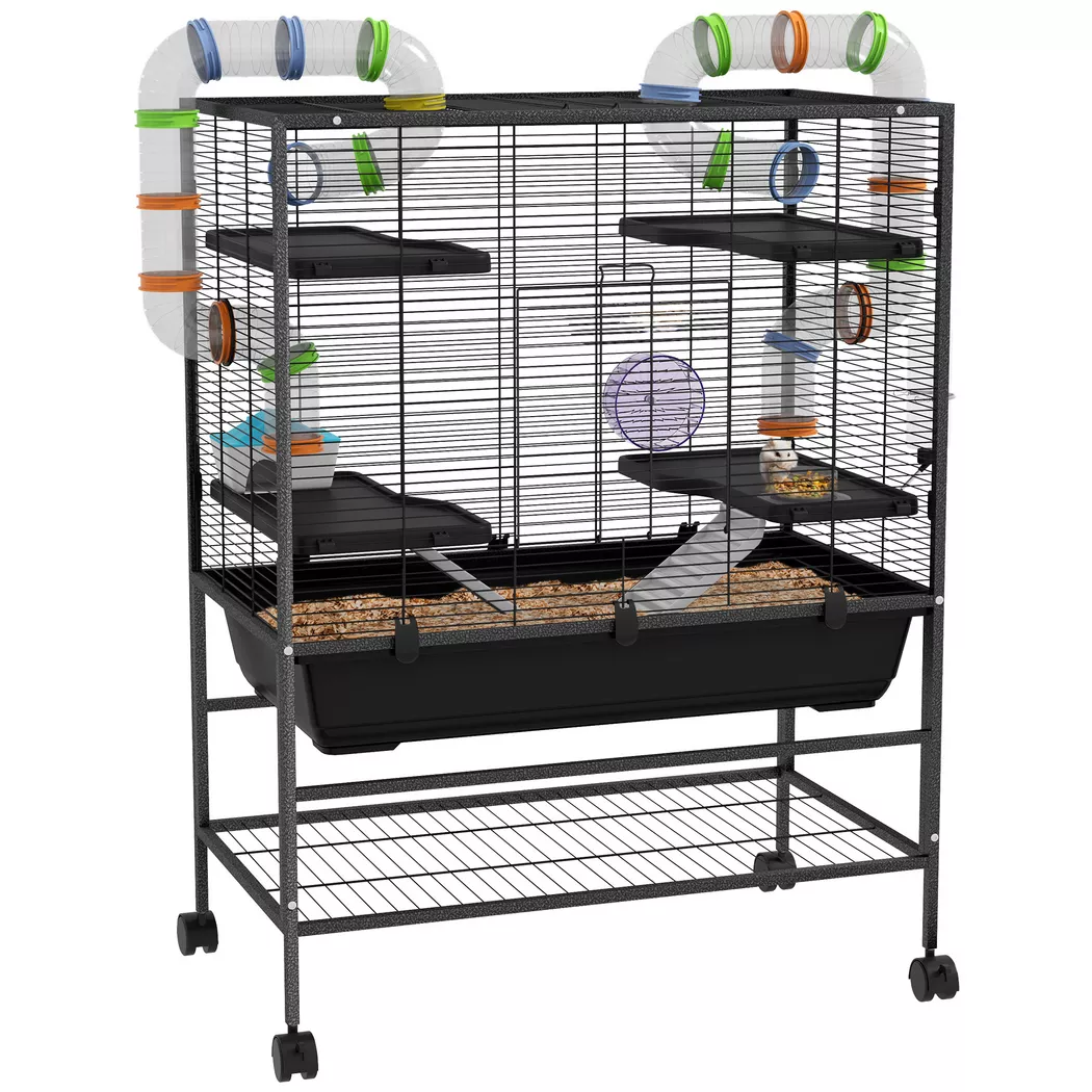 PawHut - Hamsterkäfig, One Size, Schwarz