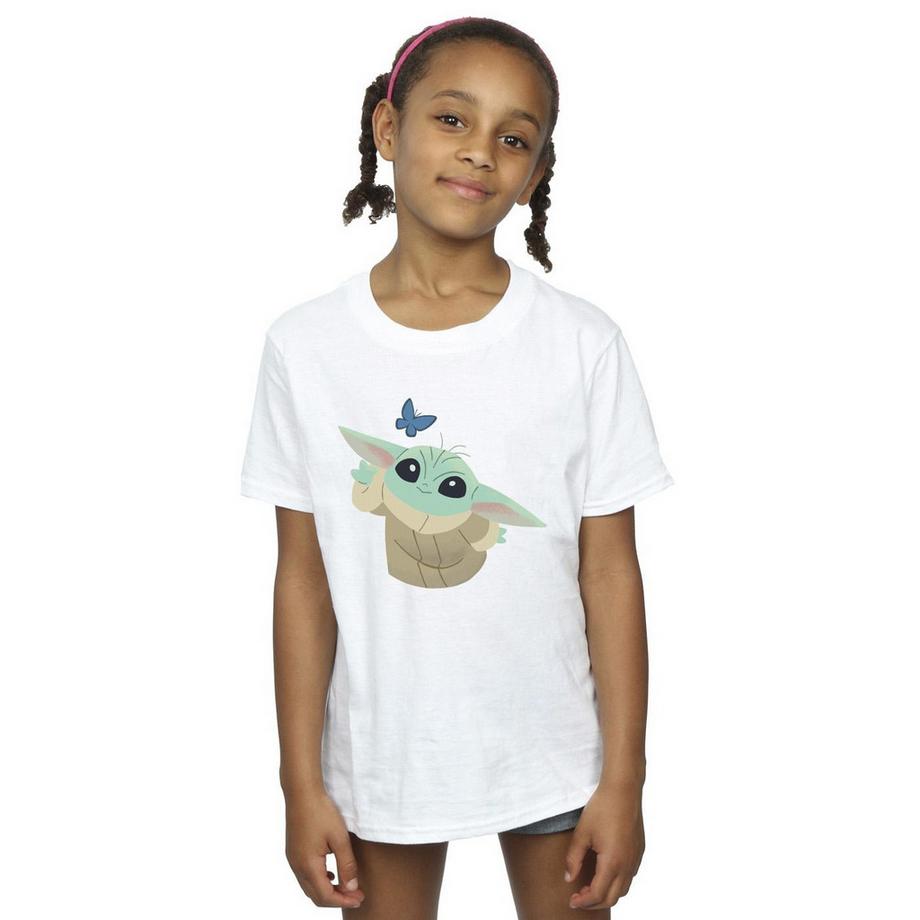 STAR WARS  Tshirt THE MANDALORIAN BUTTERFLY CATCHING 
