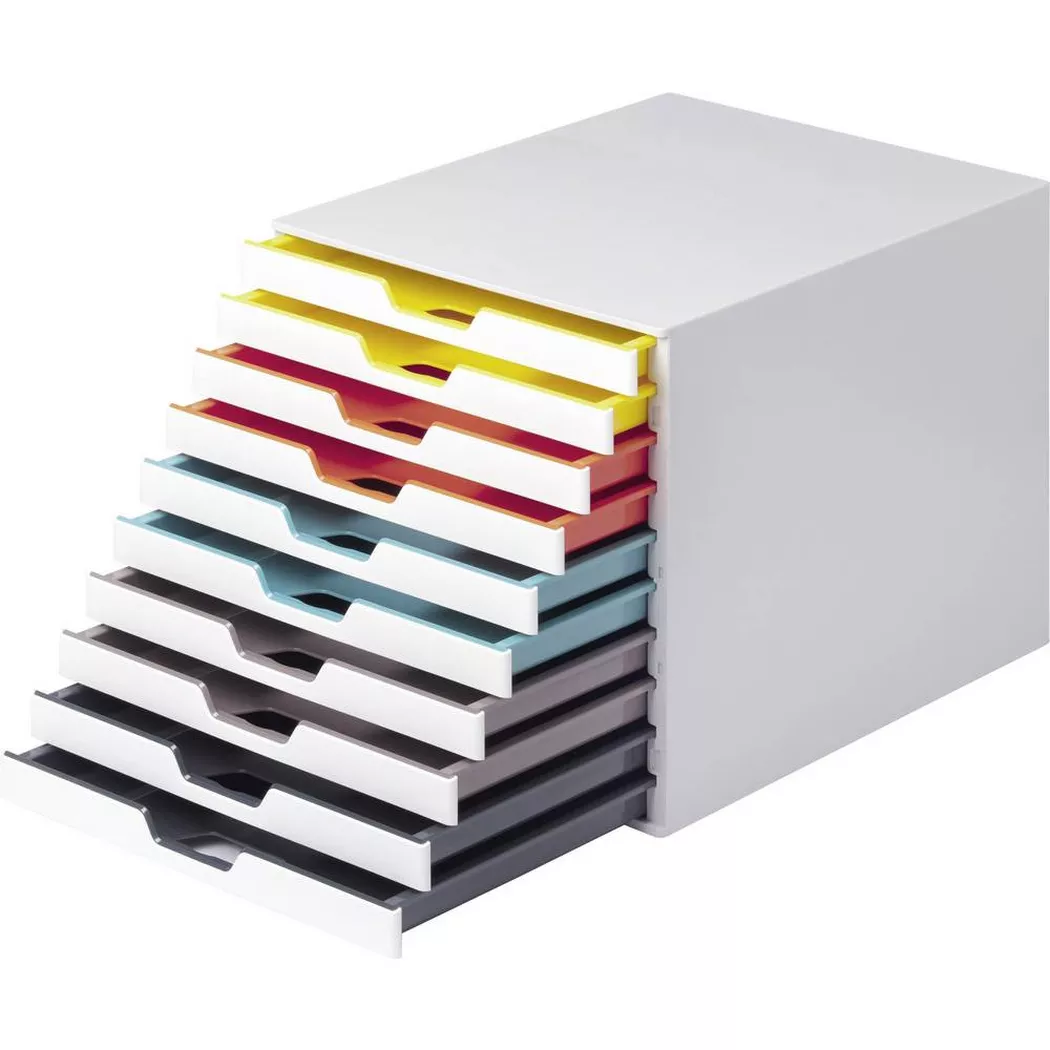 Durable VARICOLOR Desktop Organiser 10 Drawer Colour Coded Modular