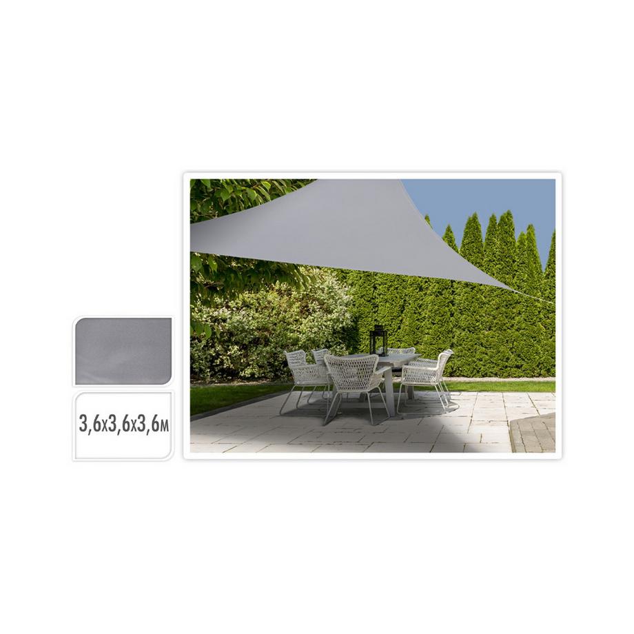 FS-STAR Sonnensegel dreieckig grau 3.6x3.6x3.6m  