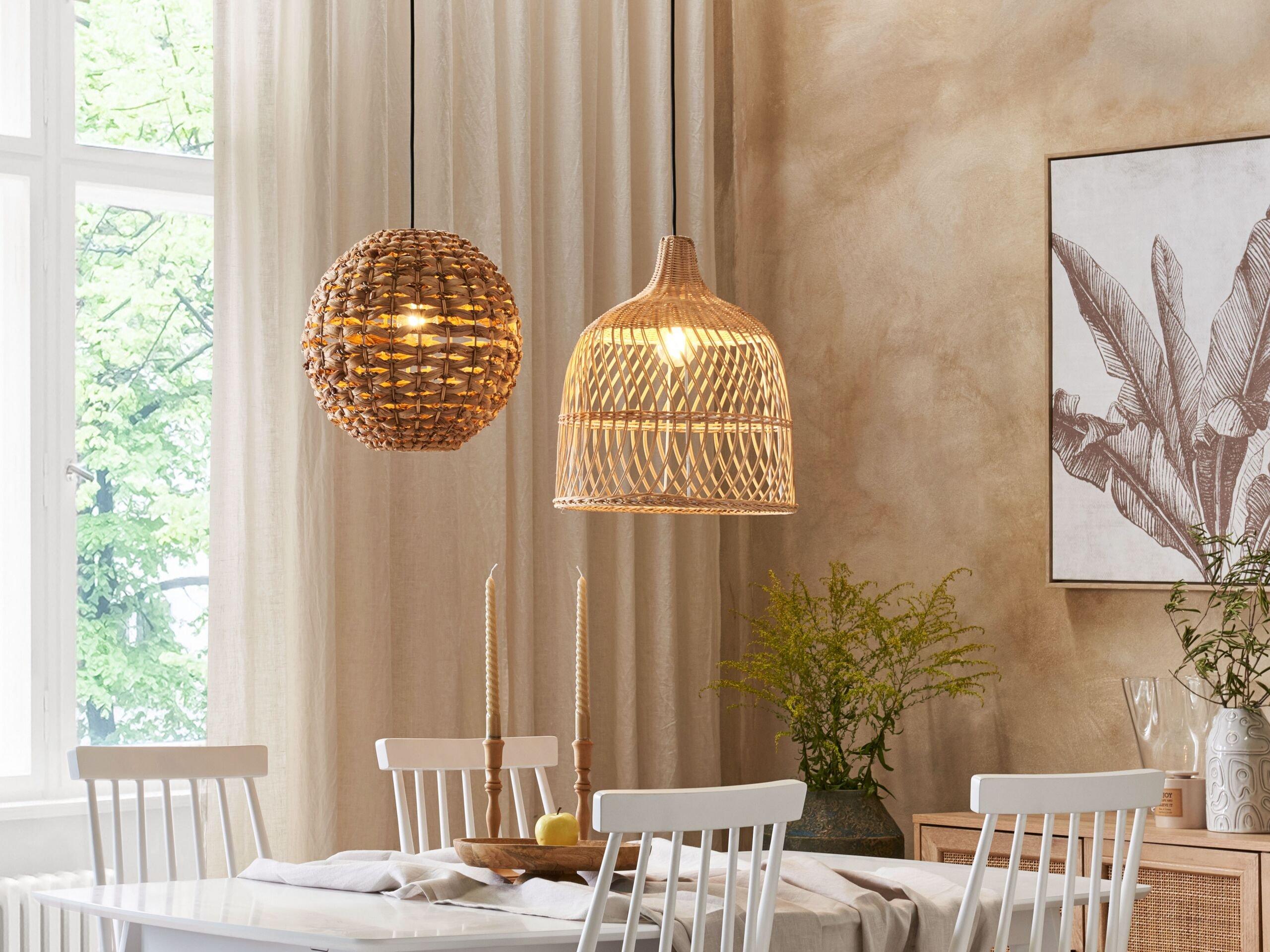 Beliani Lampe suspension en Corde en papier Boho SIWAZE  