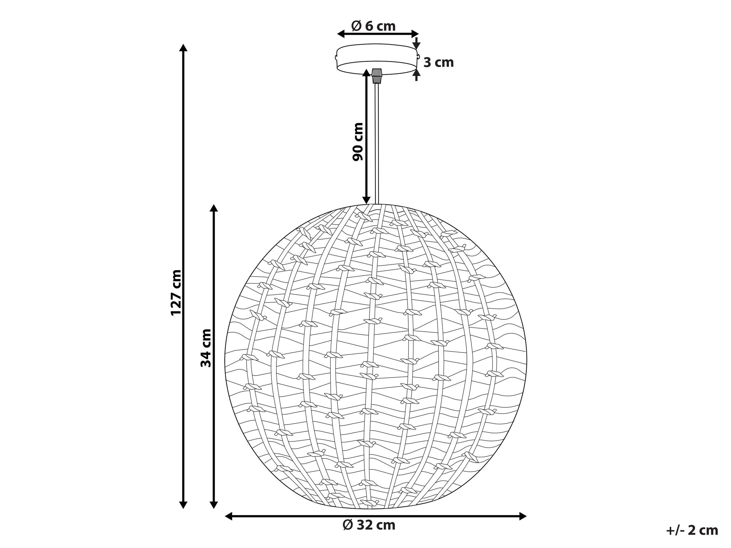 Beliani Lampe suspension en Corde en papier Boho SIWAZE  