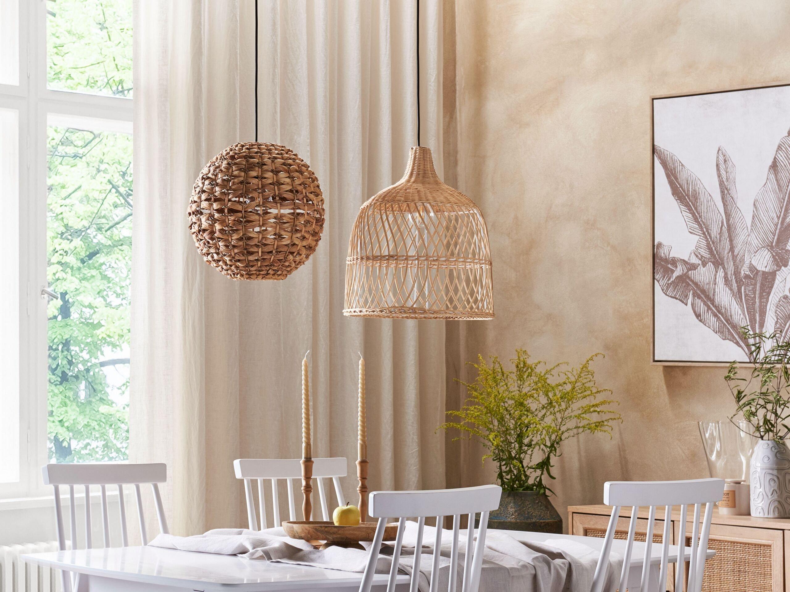 Beliani Lampe suspension en Corde en papier Boho SIWAZE  