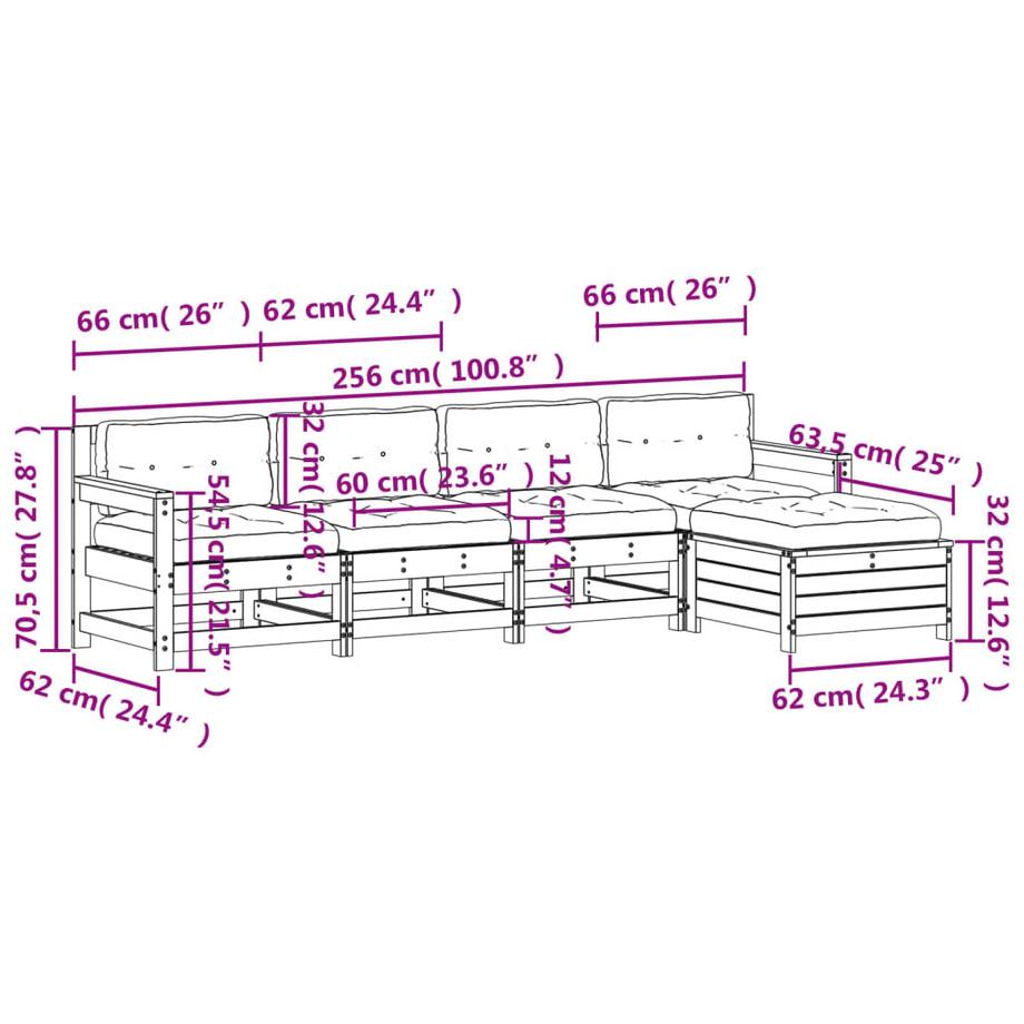 VidaXL set salotto da giardino Legno  