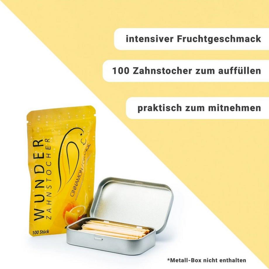 Wunder Zahnstocher  Zahnstocher mit Geschmack Refill Zimt Orange 