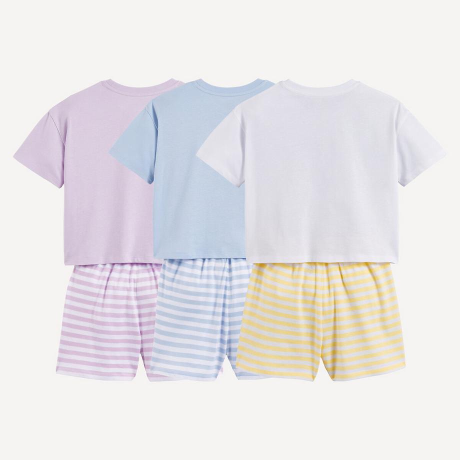 La Redoute Collections  3er-Set Pyjashorts aus Baumwolle mit Teddybär- und Streifenmuster 