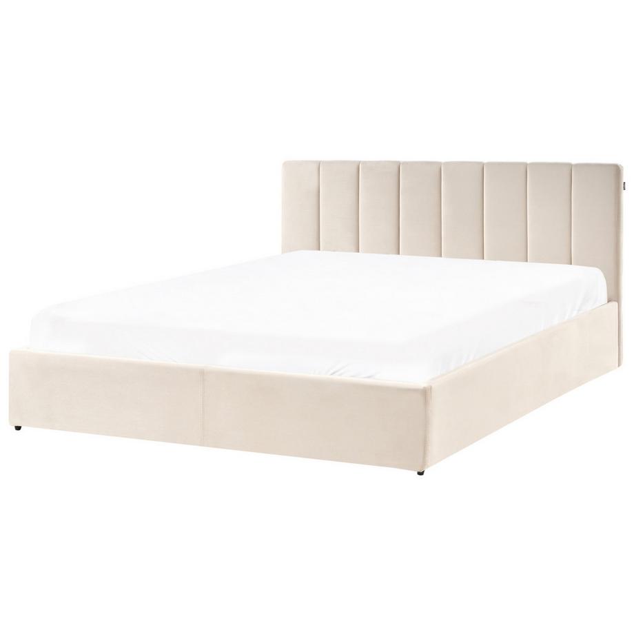 Beliani Lit ottoman en Velours  DREUX  