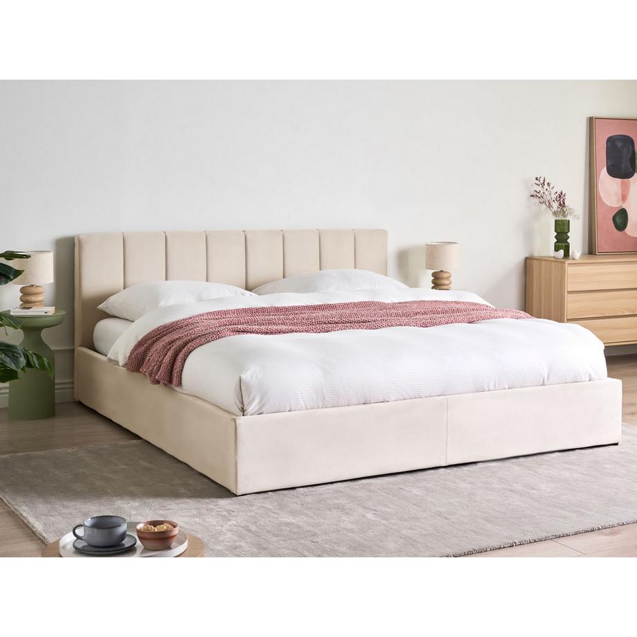 Beliani Lit ottoman en Velours  DREUX  