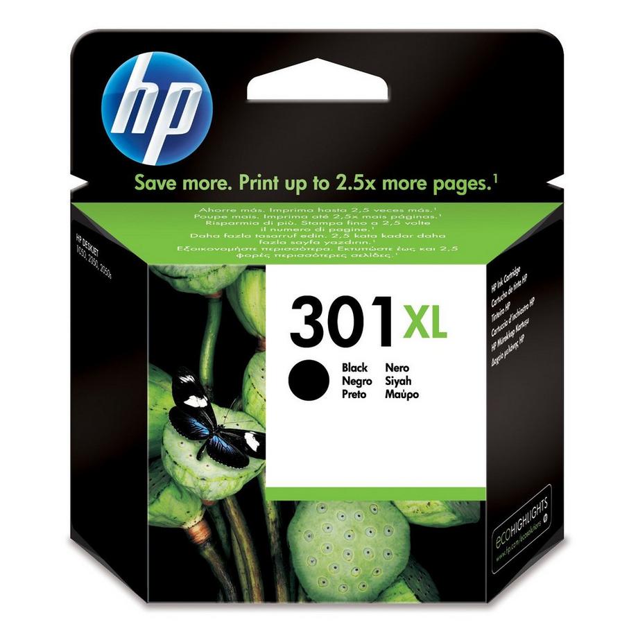 HP  301XL Schwarz Original Druckerpatrone mit hoher Reichweite 