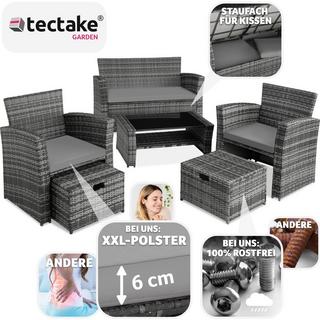 Tectake Salottino in rattan Modena 3 + 2 + 1, Involucro protettivo incluso  