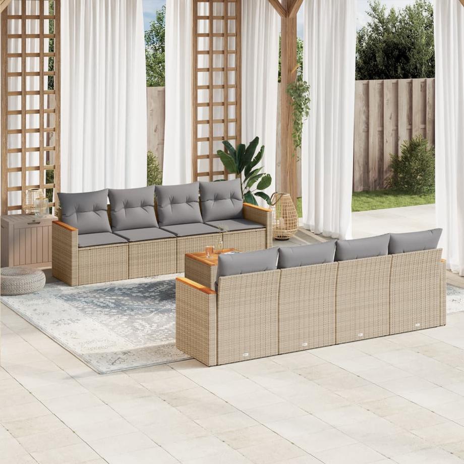 VidaXL Ensemble de canapés de jardin rotin synthétique  
