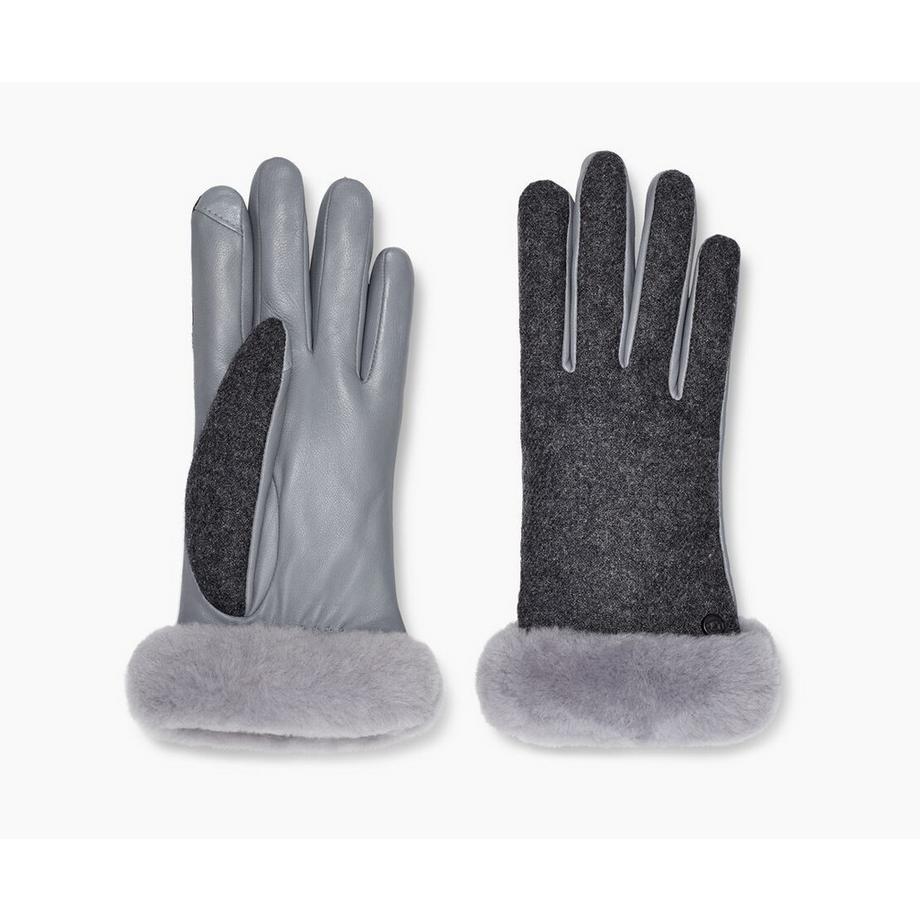 UGG Fabric Leather Shorty Handschuhe  