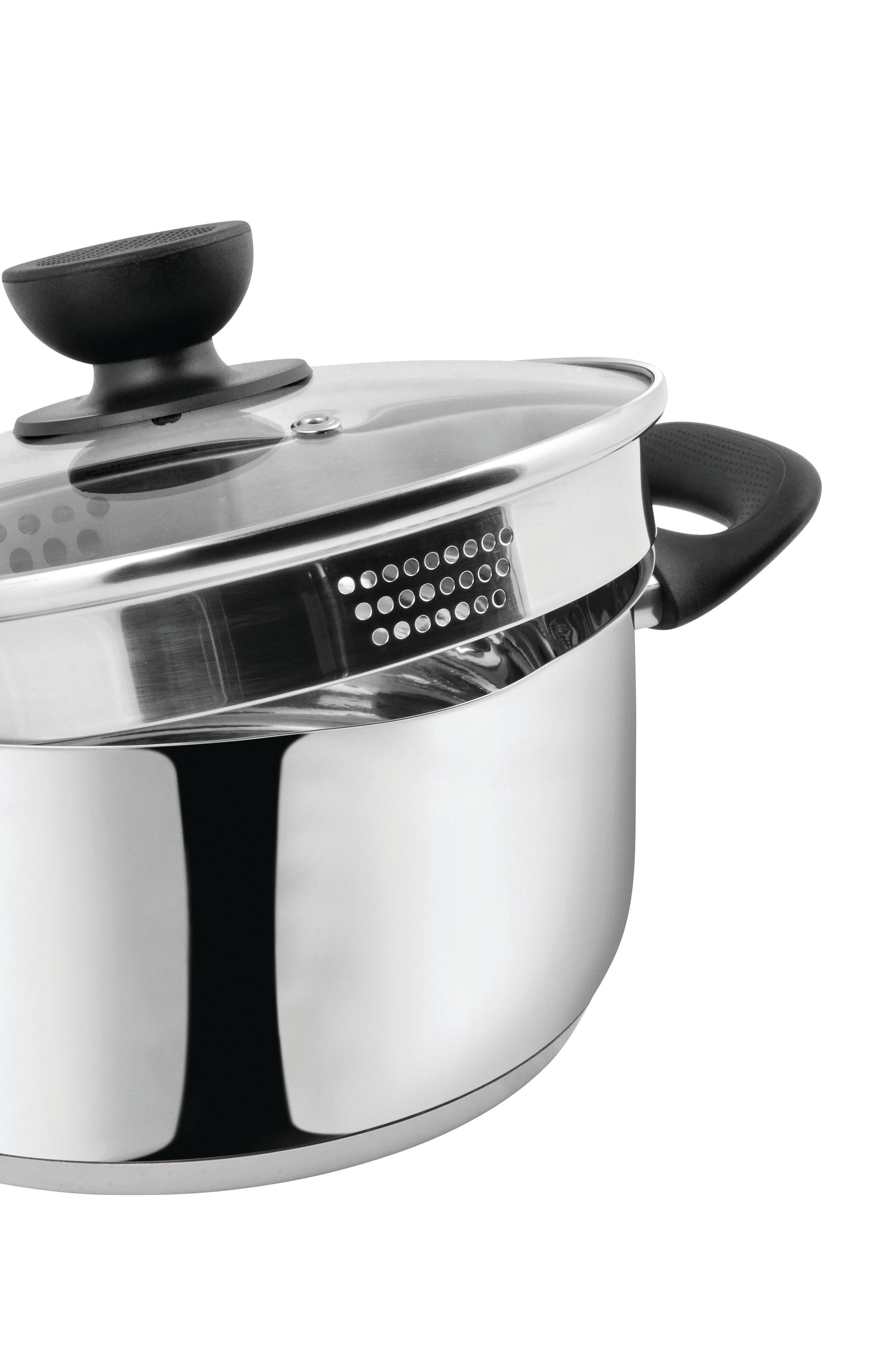 SCHOU Ensemble de casseroles, 6 pièces, acier inoxydable, noir  