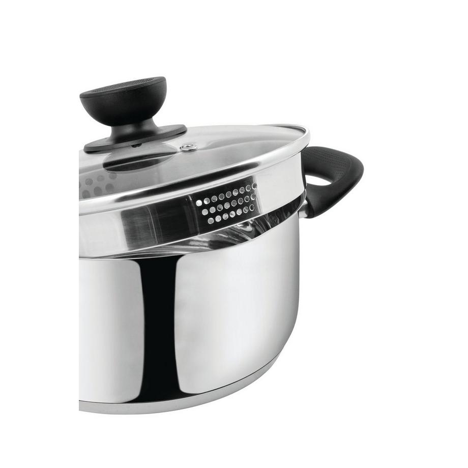 SCHOU Ensemble de casseroles, 6 pièces, acier inoxydable, noir  