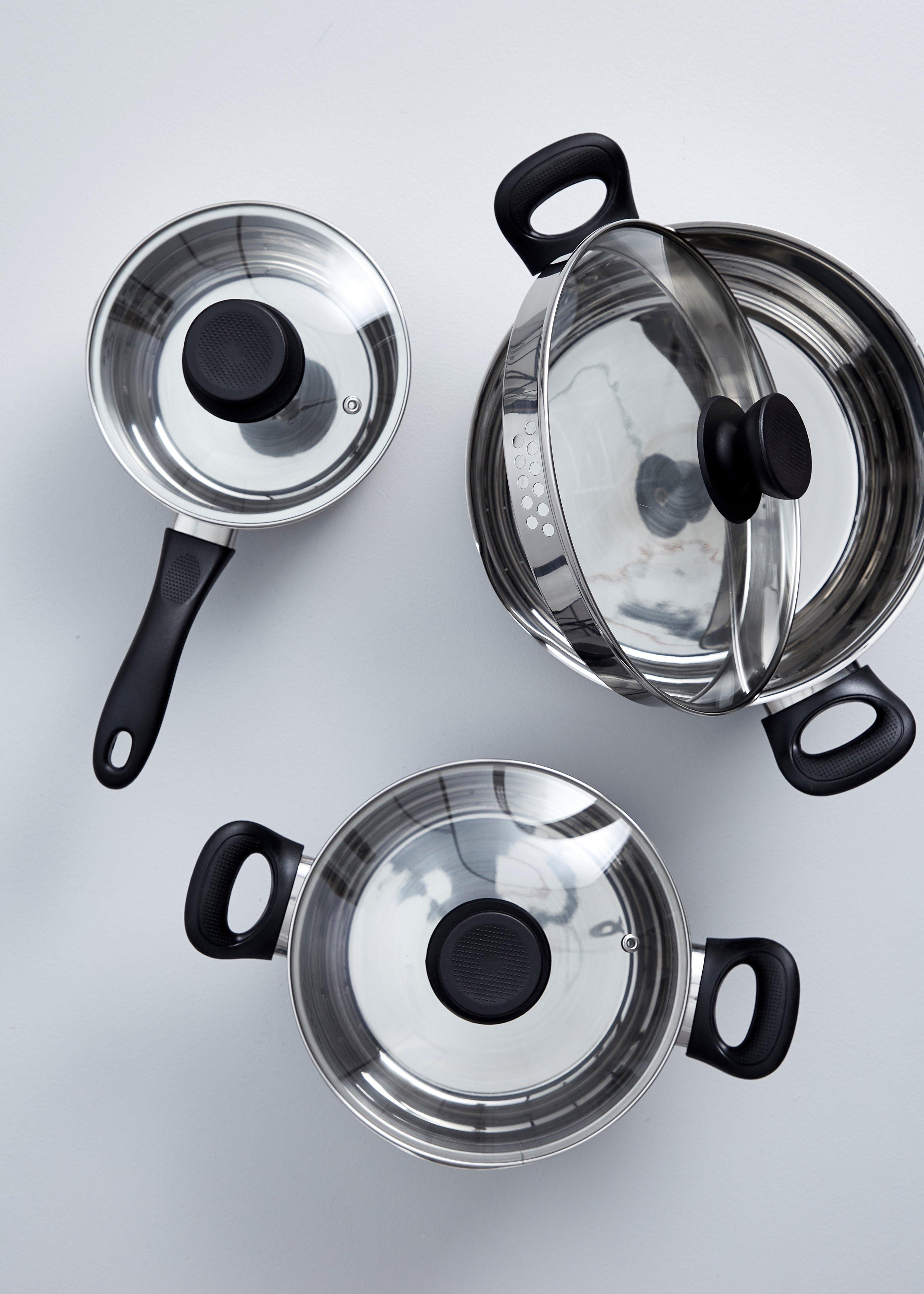 SCHOU Topf-Set 6tlg, Edelstahl,  