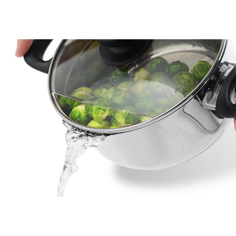 SCHOU Ensemble de casseroles, 6 pièces, acier inoxydable, noir  