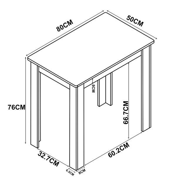 VCM Table à manger en bois Table de cuisine Esal 80 x 50 cm Table à manger en bois Table de cuisine Esal 80 x 50 cm  