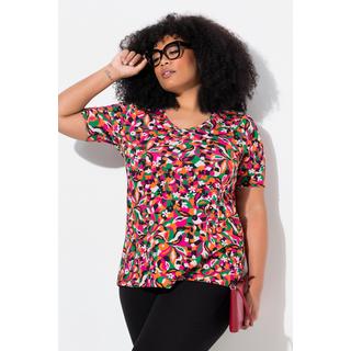 Ulla Popken  Longshirt, A-Linie, V-Ausschnitt, Halbarm 