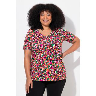 Ulla Popken  Longshirt, A-Linie, V-Ausschnitt, Halbarm 