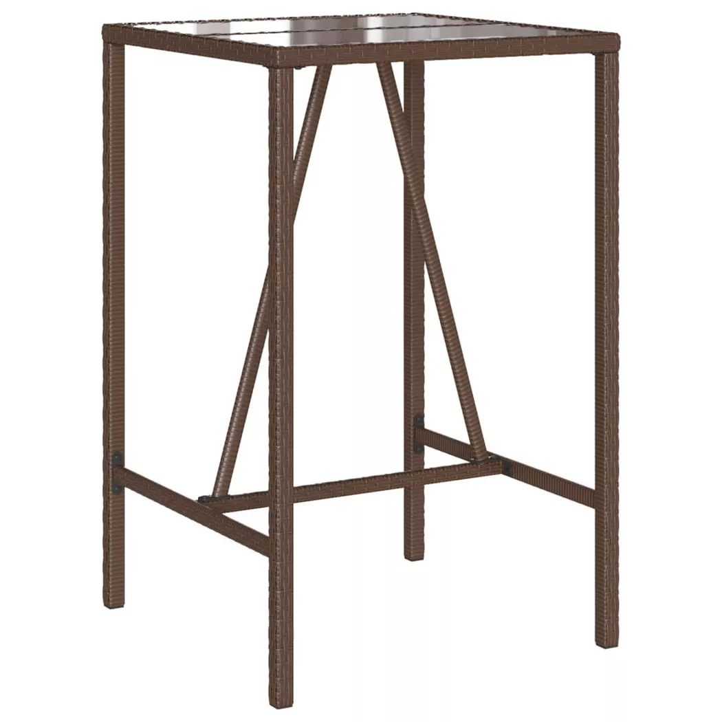 Vidaxl - Table de bar d'extérieur marron 70x70x110 cm résine tressée