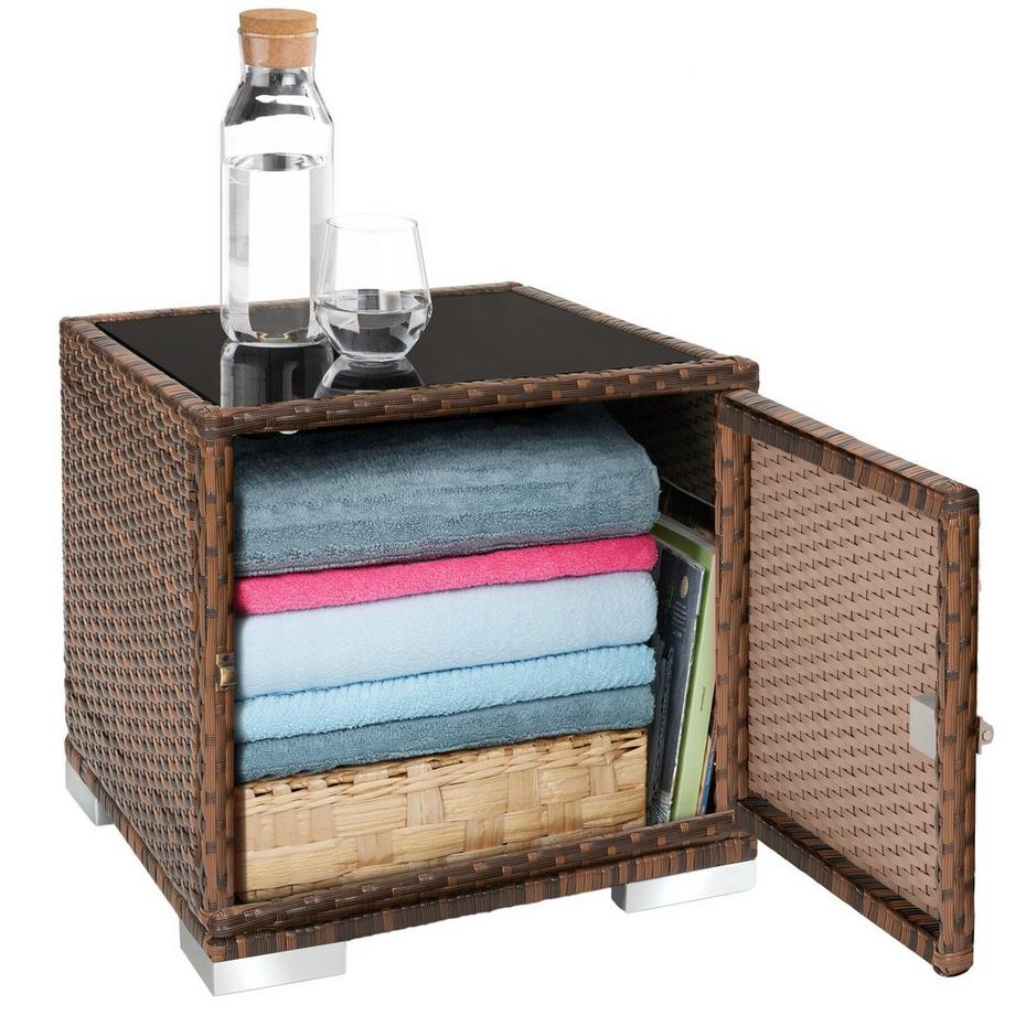 Tectake 2er Set Aluminium Rattan Sonnenliegen  wetterfest und UV-beständig 5-fach verstellbare Rückenlehne, Dicke des Polsters 7,5 cm  