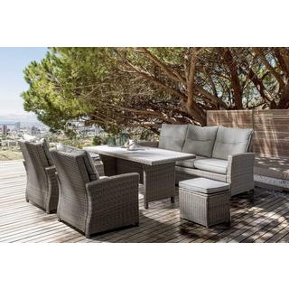 mutoni Salon de jardin Ariel avec coussins naturels (6 pièces)  