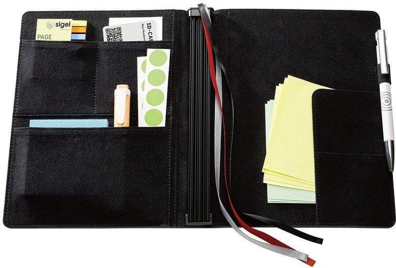 CONCEPTUM Conceptum Organiser flex A5 kariert schwarz,3 Notizhefte,3 Schienen,Gummiband  