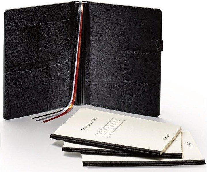 CONCEPTUM Conceptum Organiser flex A5 kariert schwarz,3 Notizhefte,3 Schienen,Gummiband  