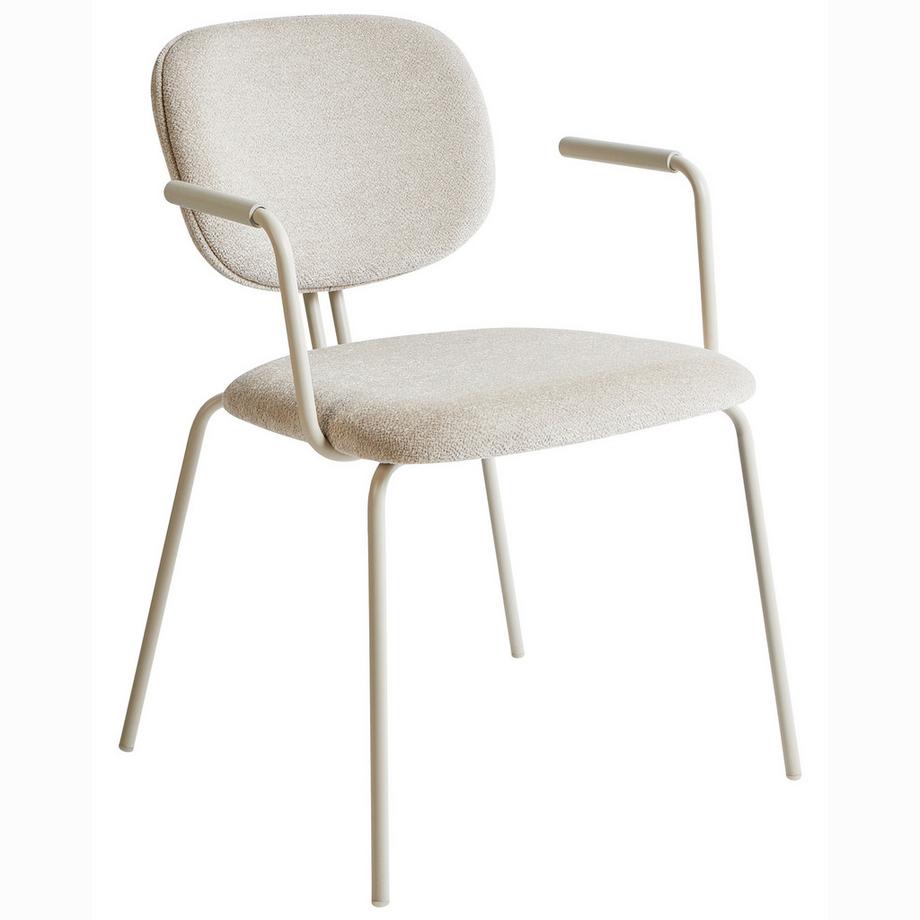 Beliani Lot de 2 chaises de salle à manger en Tissu chenille  CARILLE  