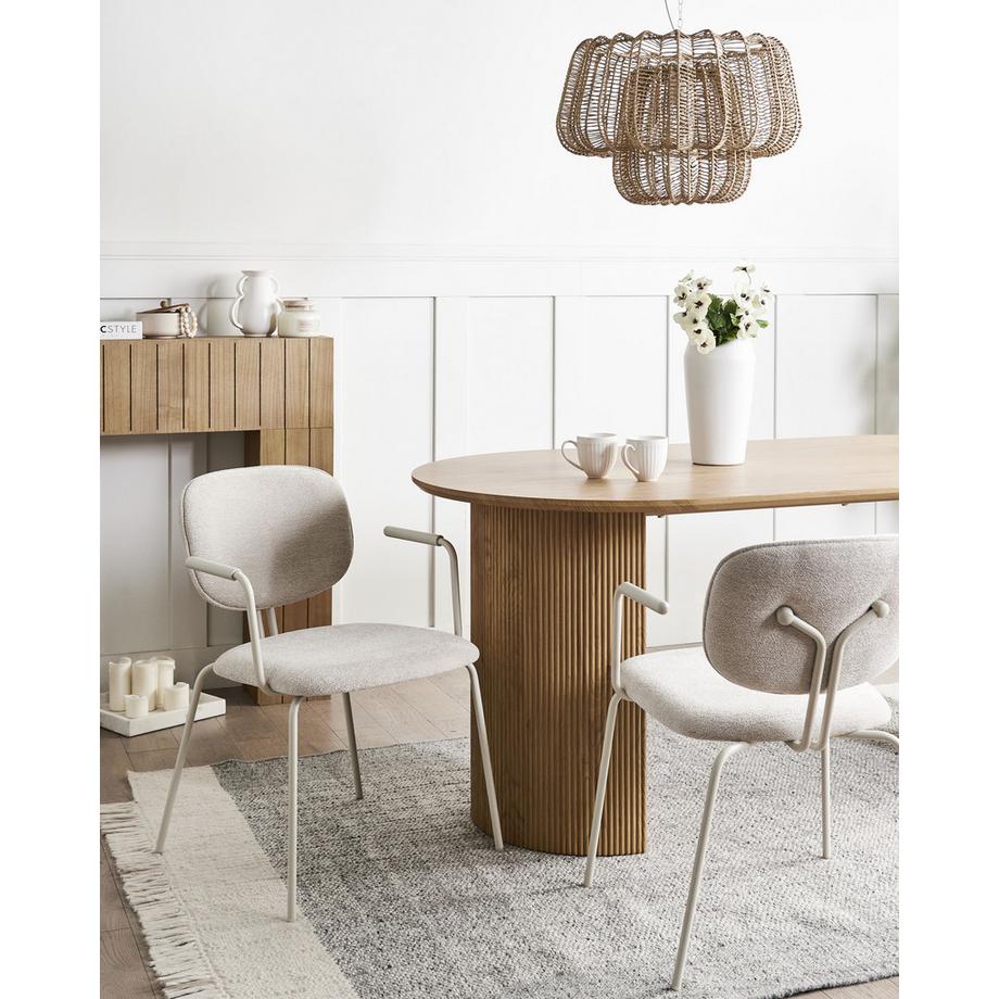 Beliani Lot de 2 chaises de salle à manger en Tissu chenille  CARILLE  