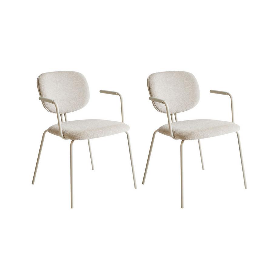 Lot de 2 chaises de salle à manger en Tissu chenille  CARILLE