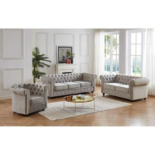Vente-unique Couchgarnitur 3+2+1 CHESTERFIELD Samt  