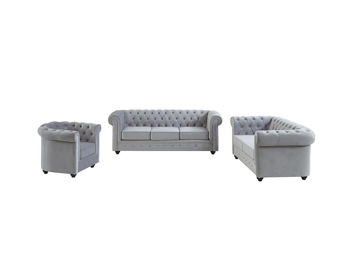 Vente-unique Couchgarnitur 3+2+1 CHESTERFIELD Samt  