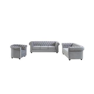 Vente-unique Couchgarnitur 3+2+1 CHESTERFIELD Samt  