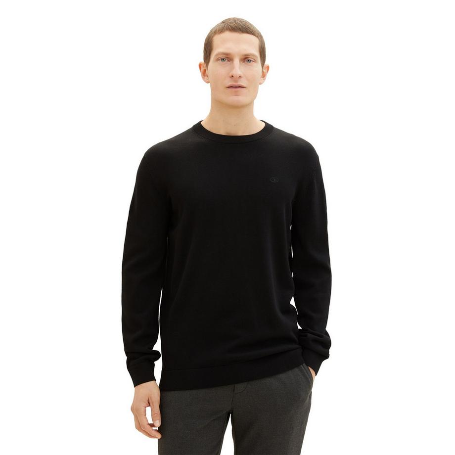 TOM TAILOR Pull col rond coupe regular  