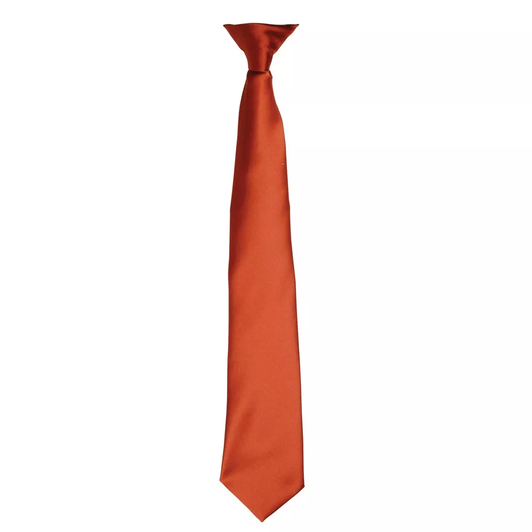 PREMIER - SatinKrawatte zum Anklipsen, für Herren, Kühles Braun, One Size