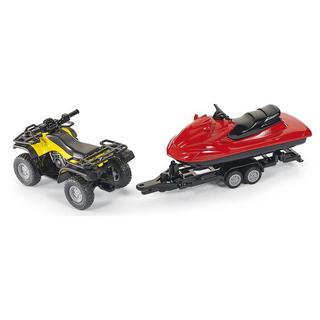 siku  2314, Quad mit Anhänger und Jet-Ski, 1:50, MetallKunststoff, GelbRot, Abnehmbarer Anhänger, Schwimmfähiger Jet-Ski 