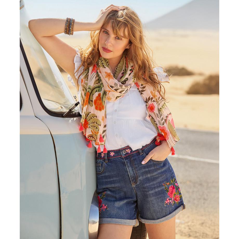 Joe Browns Camicetta con Pieghe a Nido d'Ape Collo alla Coreana  