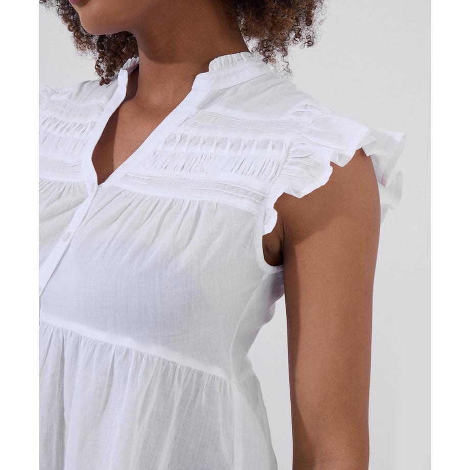 Joe Browns Camicetta con Pieghe a Nido d'Ape Collo alla Coreana  