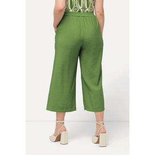 Ulla Popken  Culottes con taglio della gamba ampio, effetto stropicciato e cintura elastica 