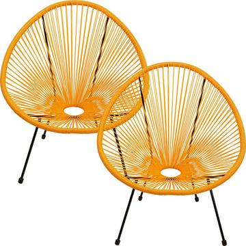 Fauteuil Acapulco orange (lot de 2)