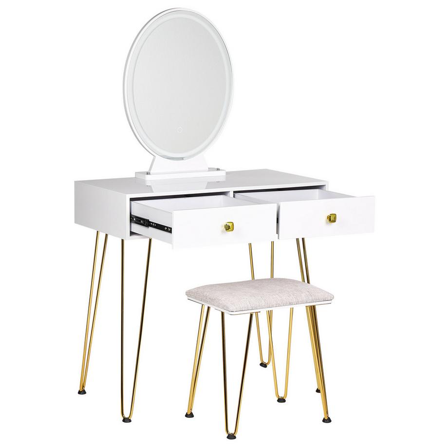 Beliani  Schminktisch mit Spiegel und Hocker aus MDF-Platte  CAEN 
