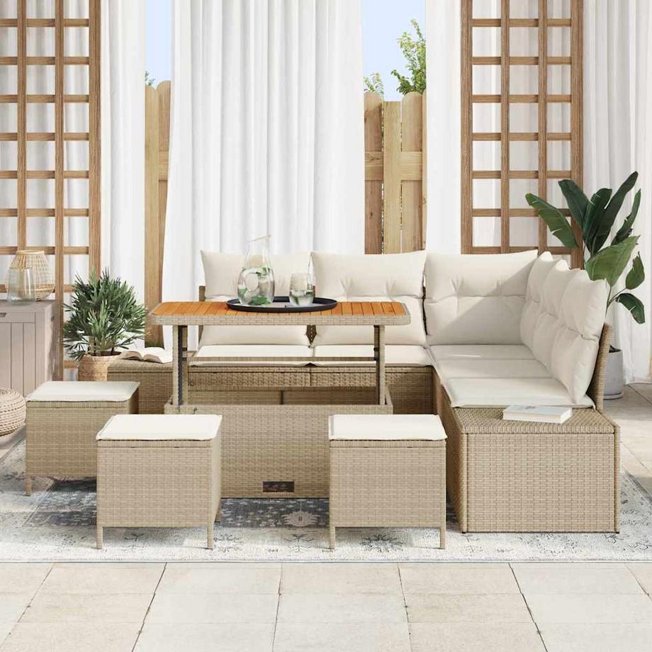 VidaXL Set Divano da Giardino Polyrattan  