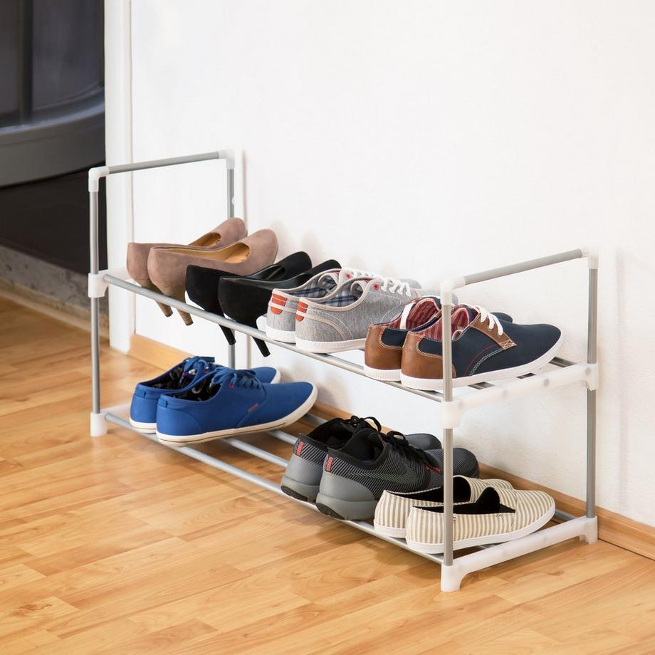 B2X Ripiano per scarpe in metallo argentato  