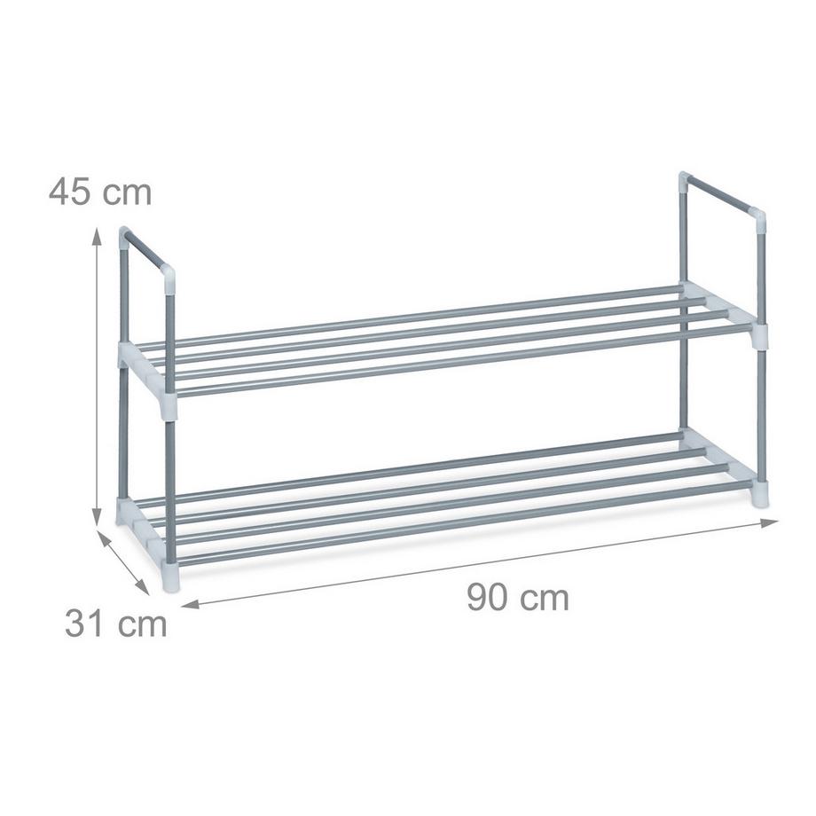 B2X Ripiano per scarpe in metallo argentato  