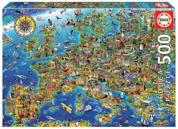 Educa  Educa Puzzle. Crazy European Map 500 Teile 