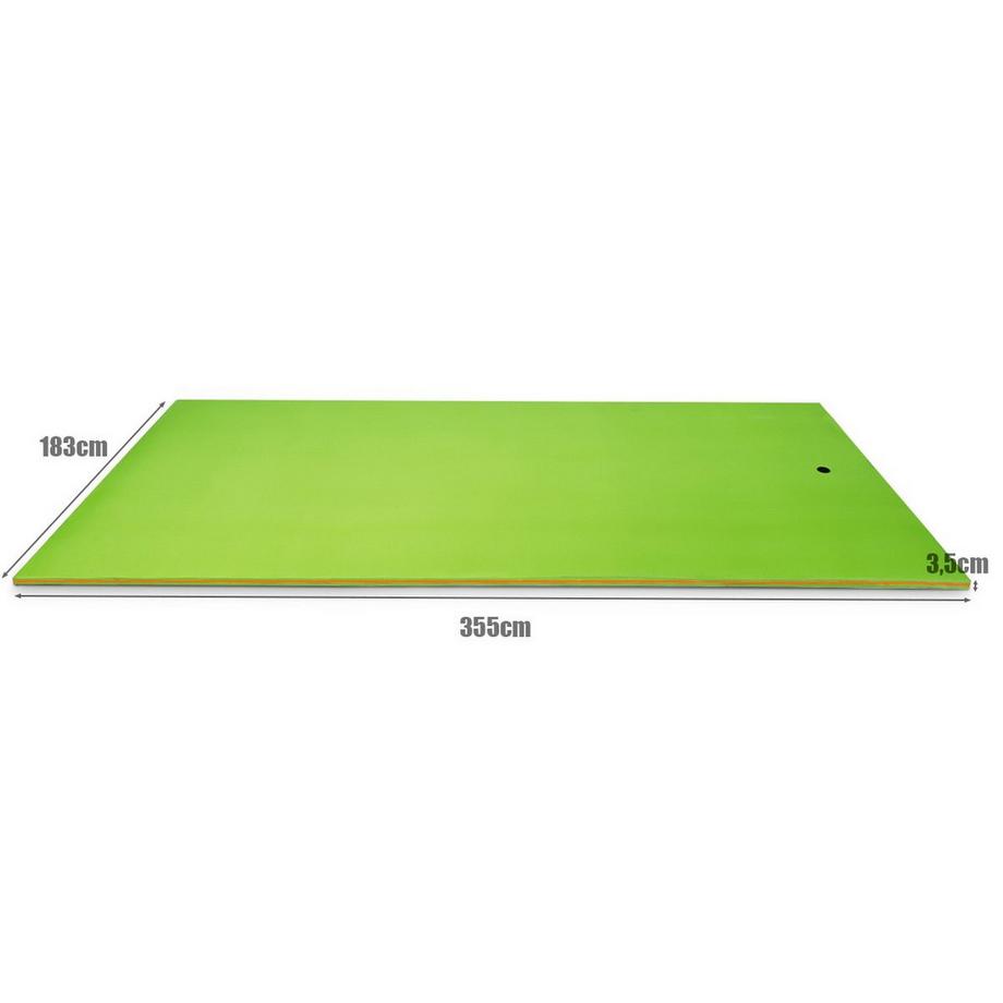 Northio Tapis d'eau flottant en mousse XPE pour plaisir aquatique 355 x 183 x 3.5 cm vert  