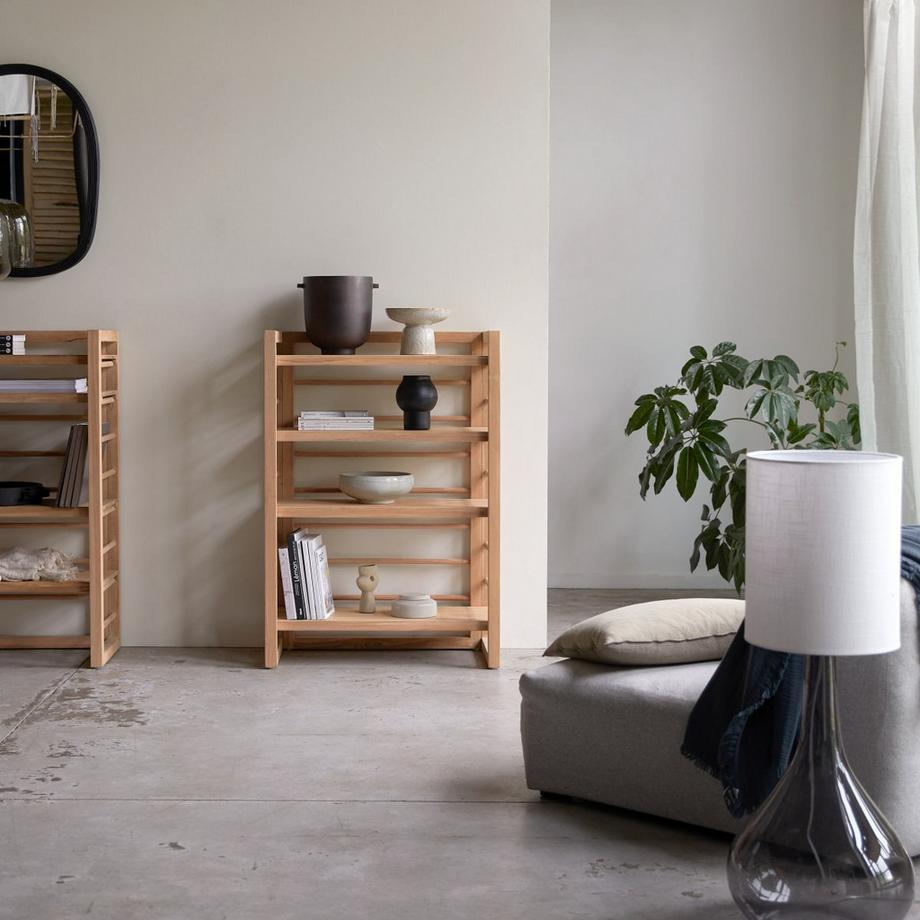 Tikamoon Niedriges Bücherregal aus massivem Teak Sera  